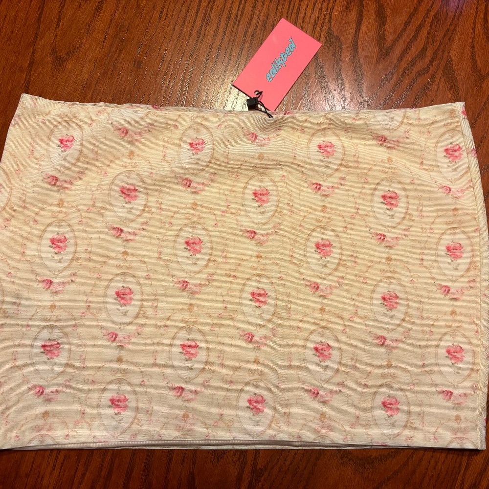 Edikted yellow skirt with roses